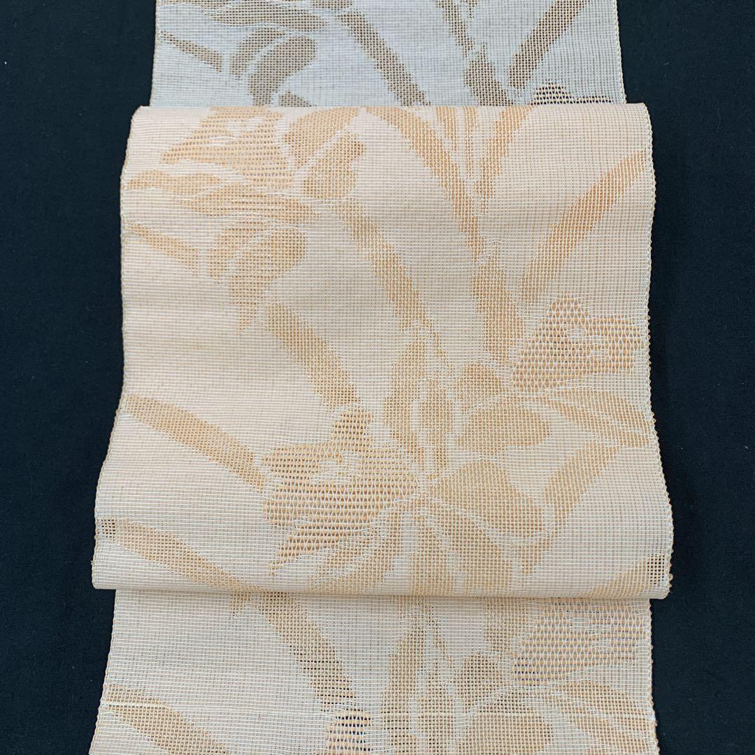 洗える帯☆新品特撰涼感刺繍織☆夏、単衣兼用美術工芸透かし織りお洒落八寸なごや帯
