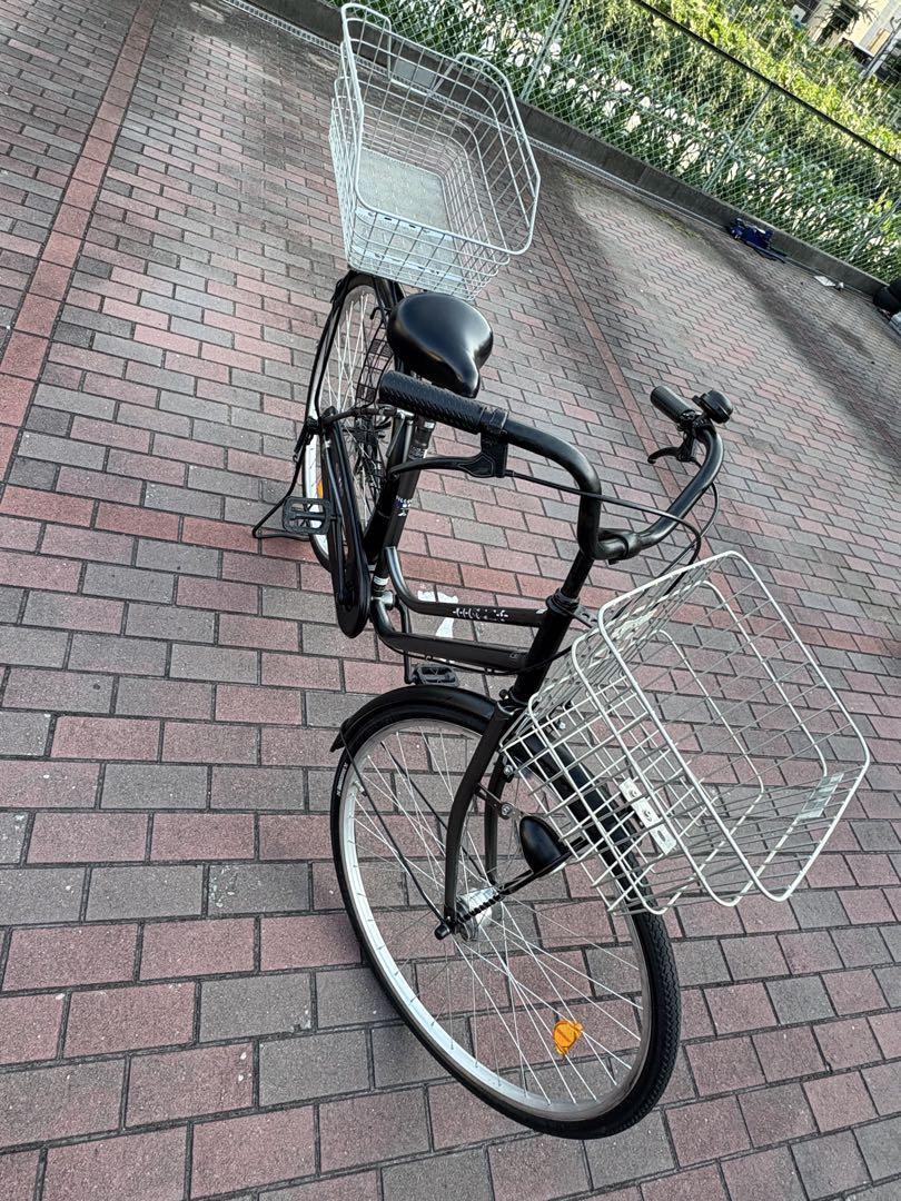 前後大型バスケット　お買い物仕様オートライトママチャリ(26㌅)お引取/配達可能