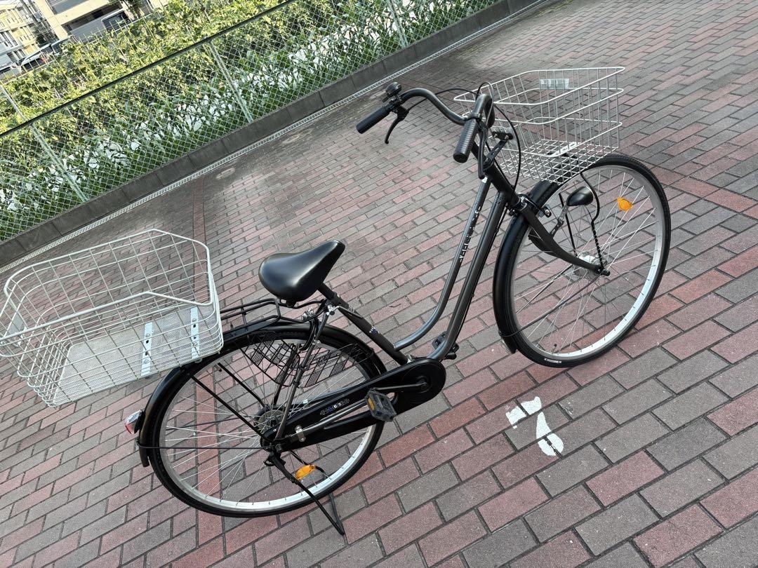 前後大型バスケット　お買い物仕様オートライトママチャリ(26㌅)お引取/配達可能