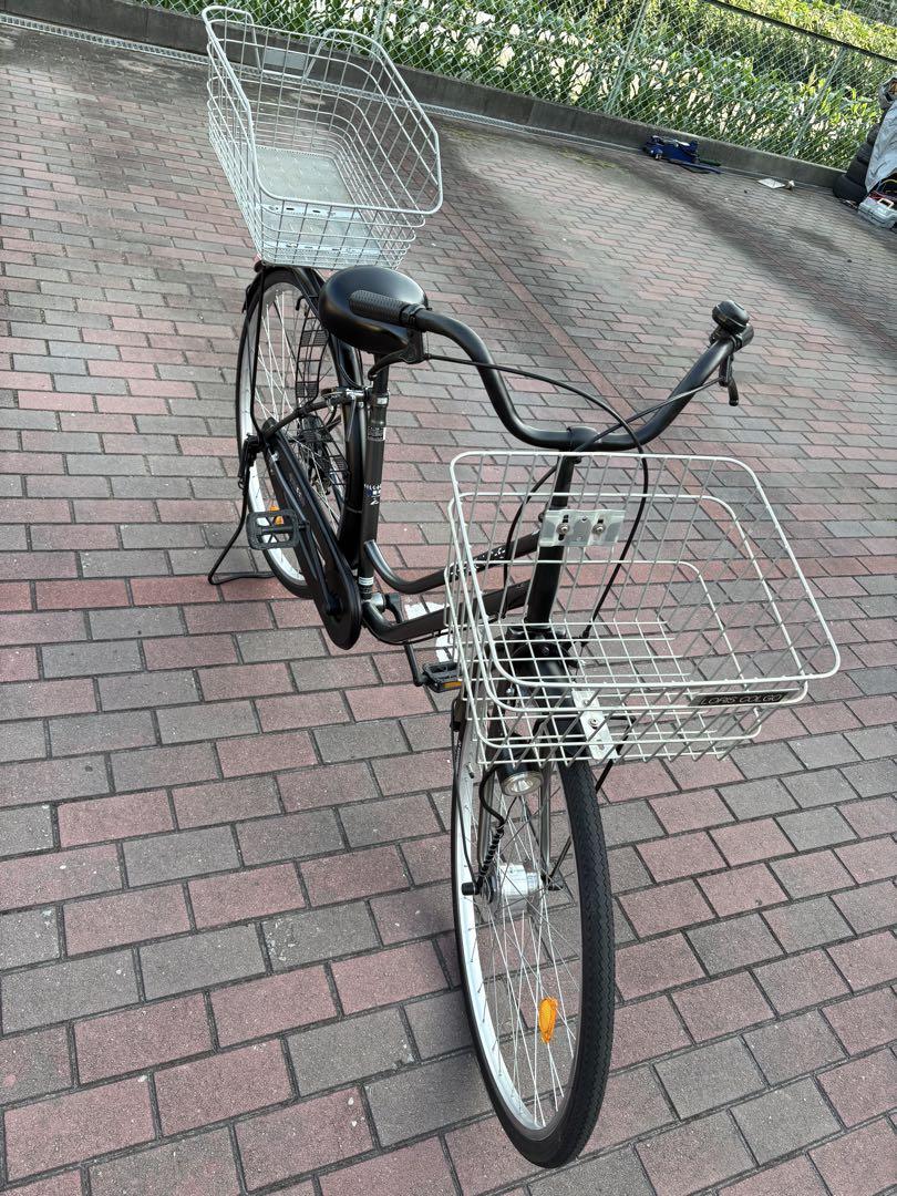 前後大型バスケット　お買い物仕様オートライトママチャリ(26㌅)お引取/配達可能