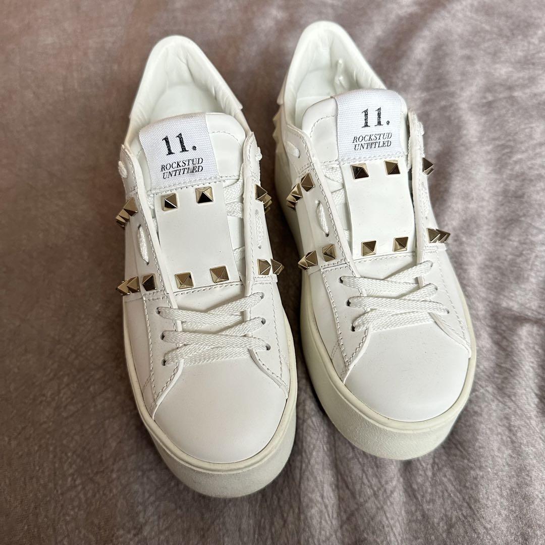 希少】 VALENTINO ロックスタッズ 厚底スニーカー ホワイト