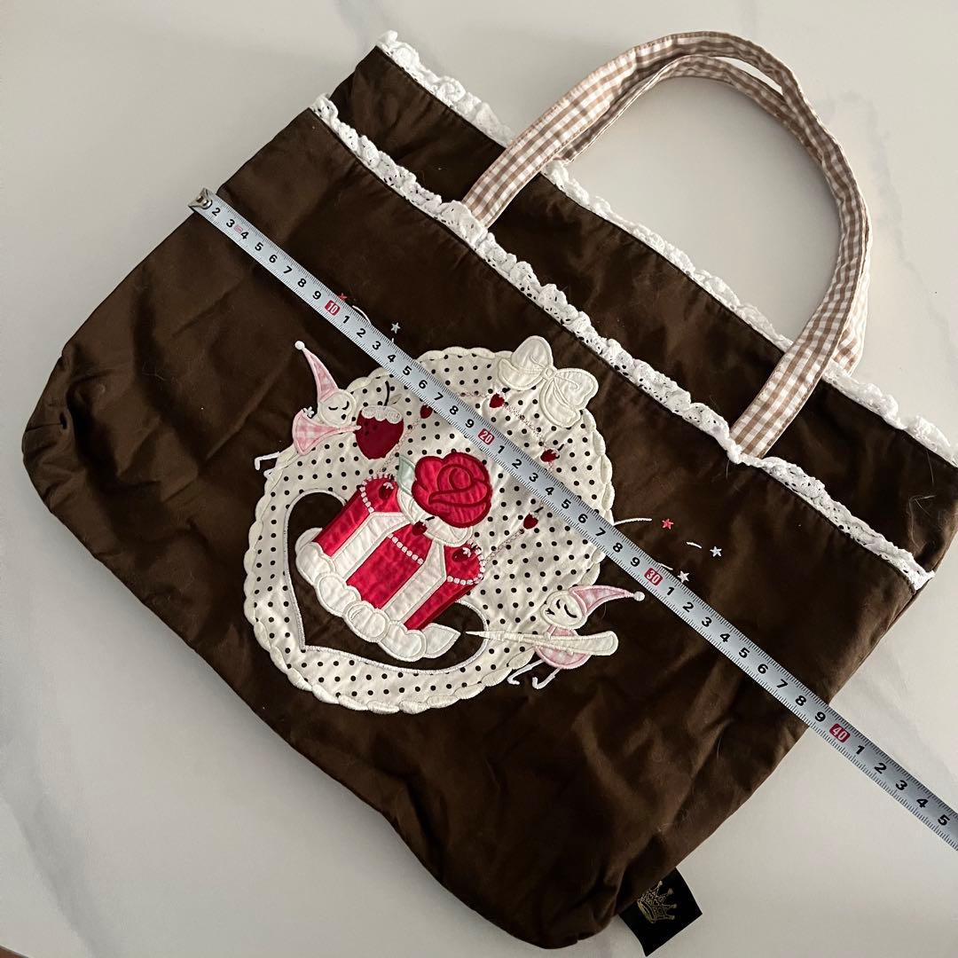 BABY 刺繍 アップリケ レッスンバッグ 茶 ブラウン BABY 刺繍 アップリケ レッスンバッグ 茶 ブラウン