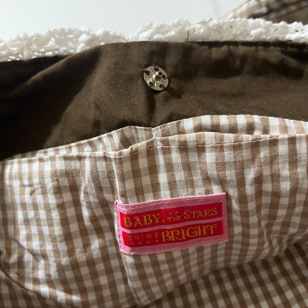 BABY 刺繍 アップリケ レッスンバッグ 茶 ブラウン BABY 刺繍 アップリケ レッスンバッグ 茶 ブラウン