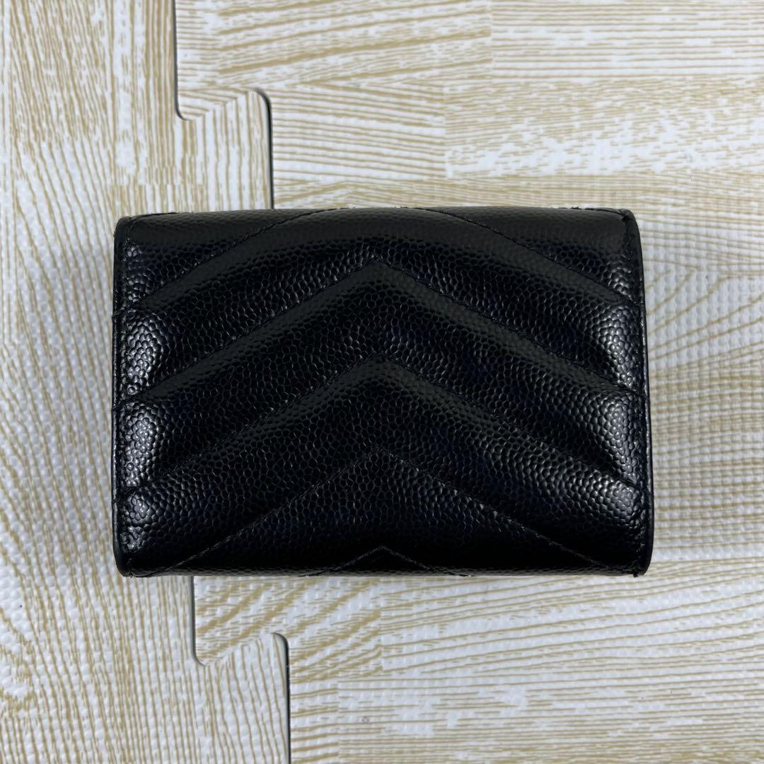 美品・付属品完備✨ サンローラン 3つ折り財布 ブラック 黒 カサンドラ YSL