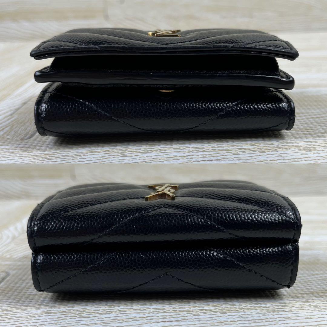 美品・付属品完備✨ サンローラン 3つ折り財布 ブラック 黒 カサンドラ YSL