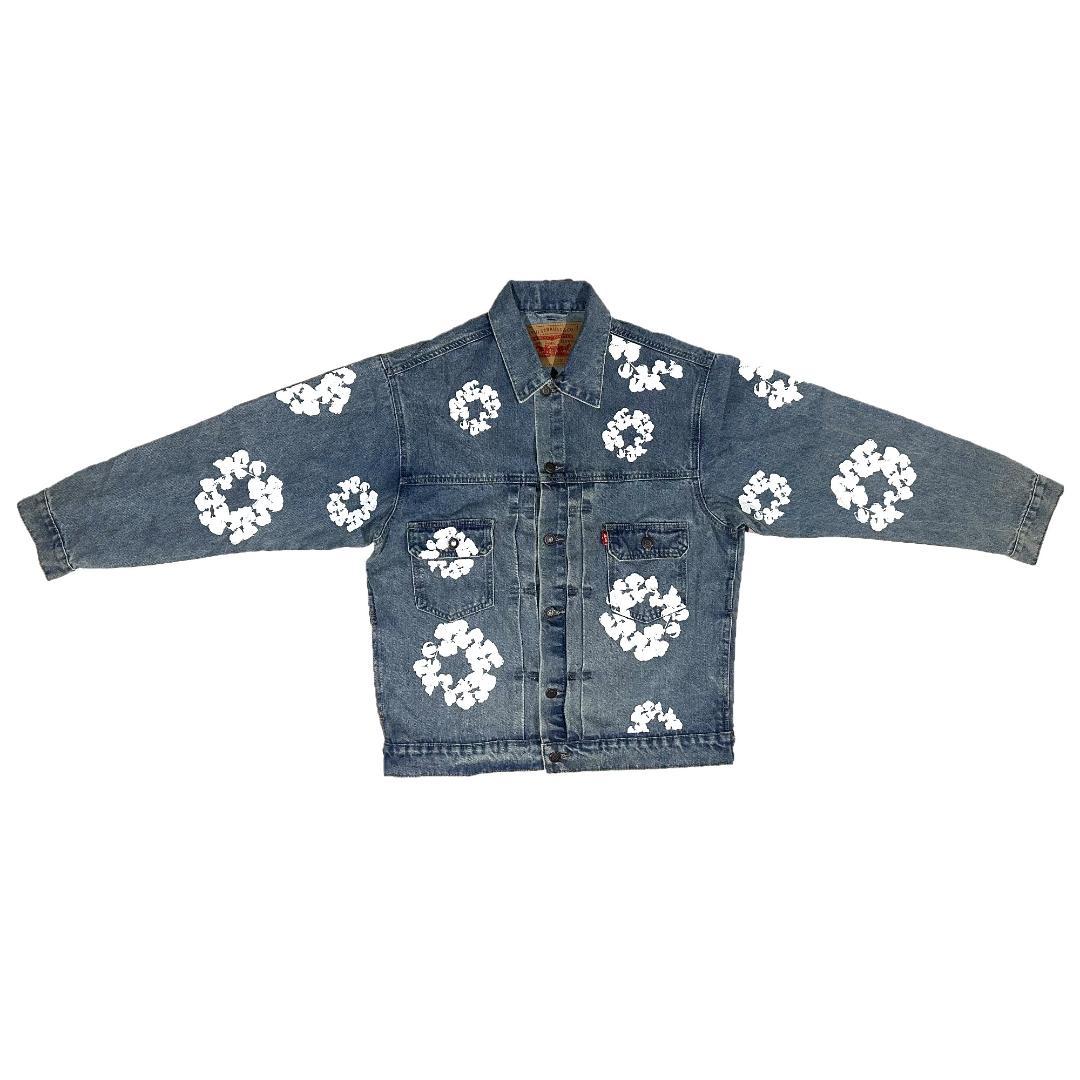 デニムティアーズ リーバイス フラワープリント デニムジャケット ビンテージ S