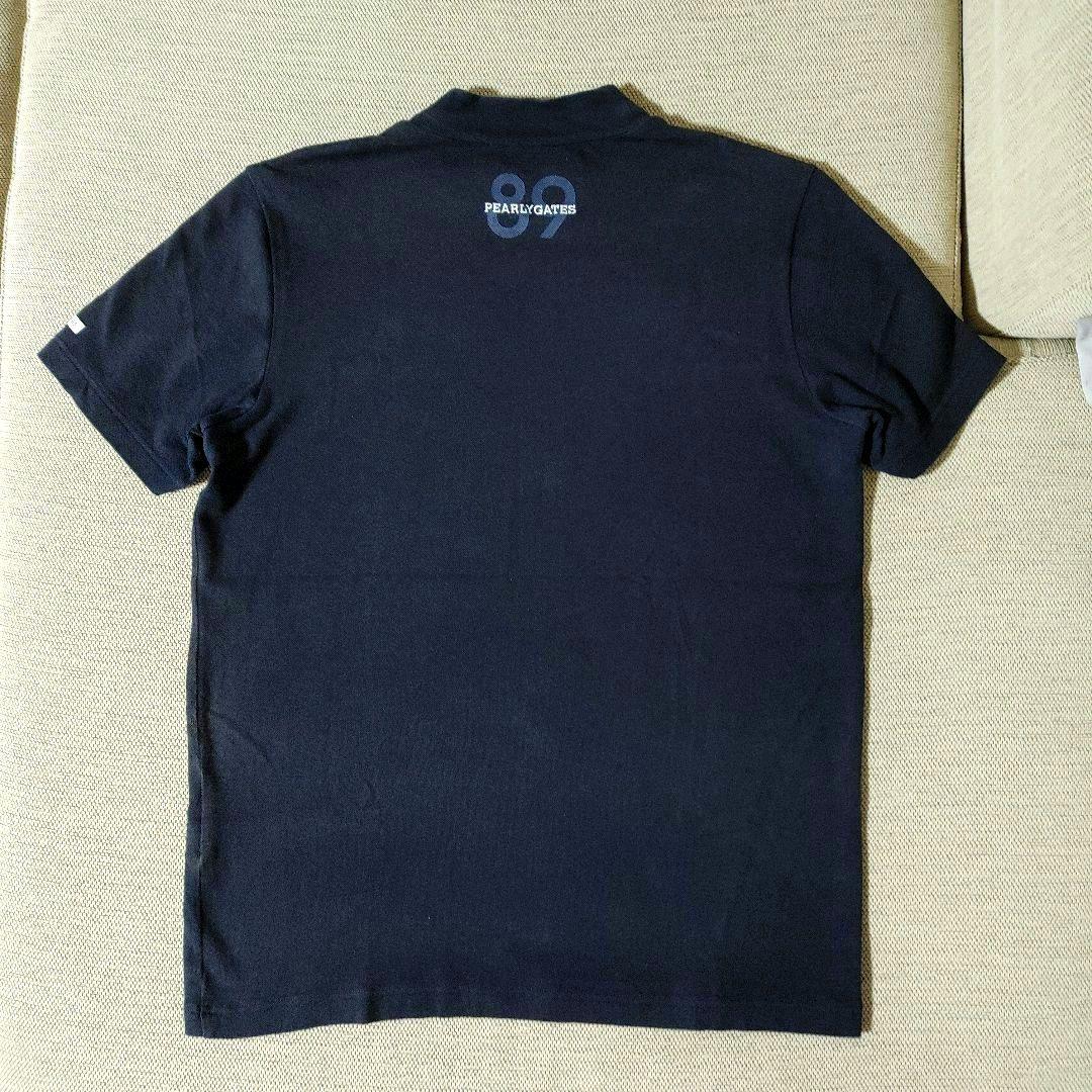 サイズ：5 PEARLY GATES パーリーゲイツ  モックネック 半袖Tシャツ  ネイビー系 [240101450586] ゴルフウェア メンズ ストスト PEARLY GATES パーリーゲイツ モックネック 半袖Tシャツ