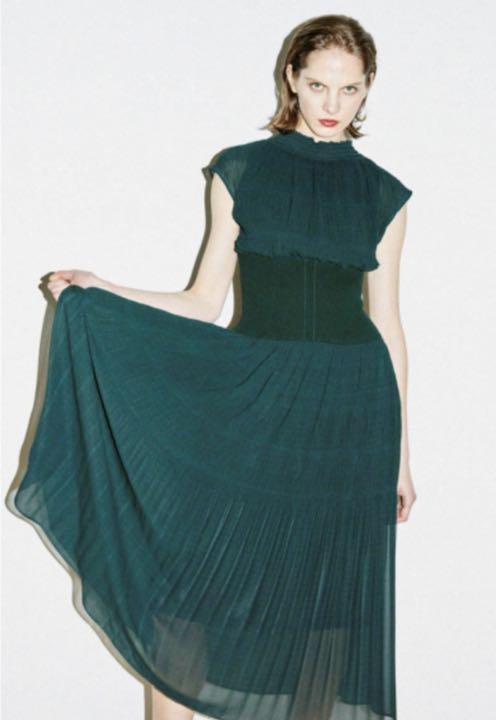 美品!FRAY.I.Dのウェストリブワンピース(GRN)
