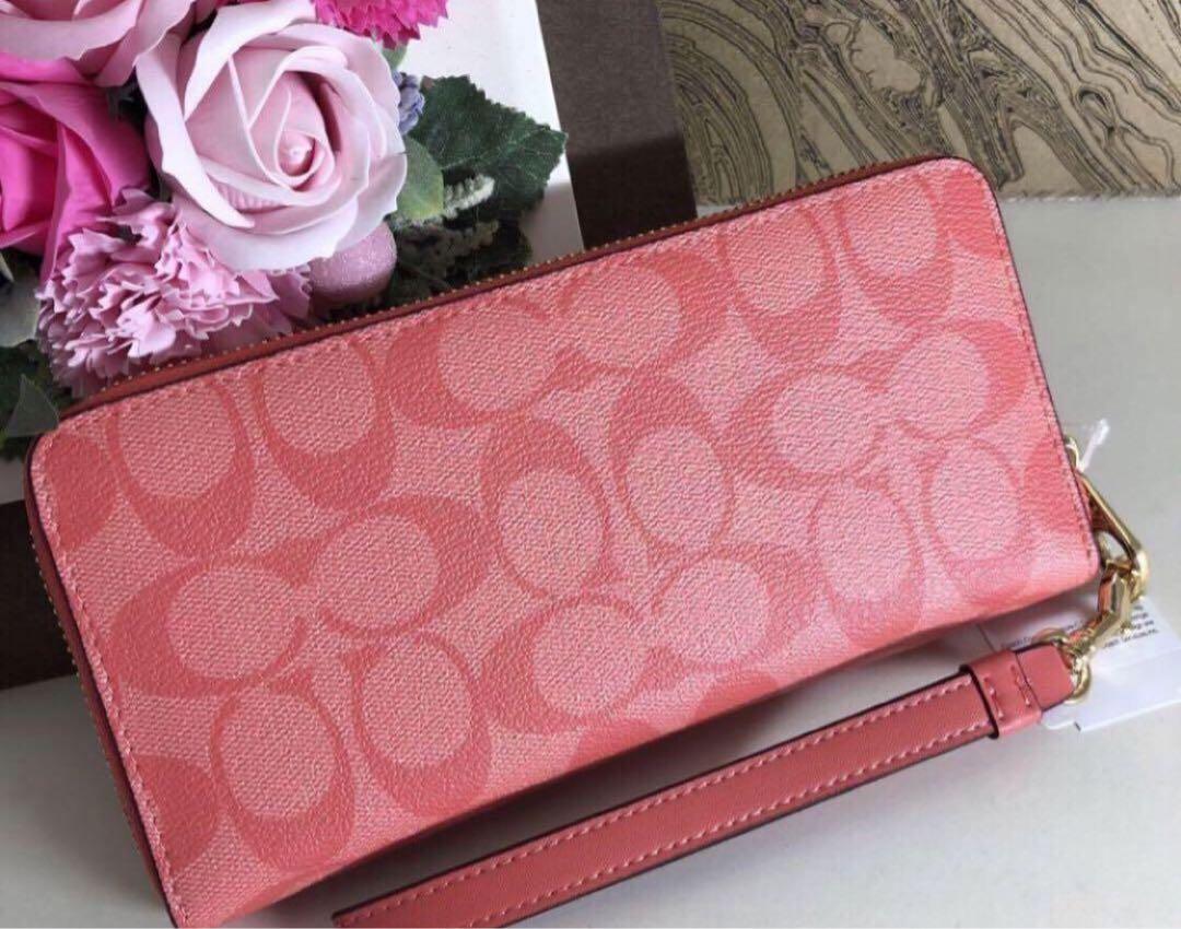 長財布 シグネチャー ストラップ付き長財布 レディース長財布