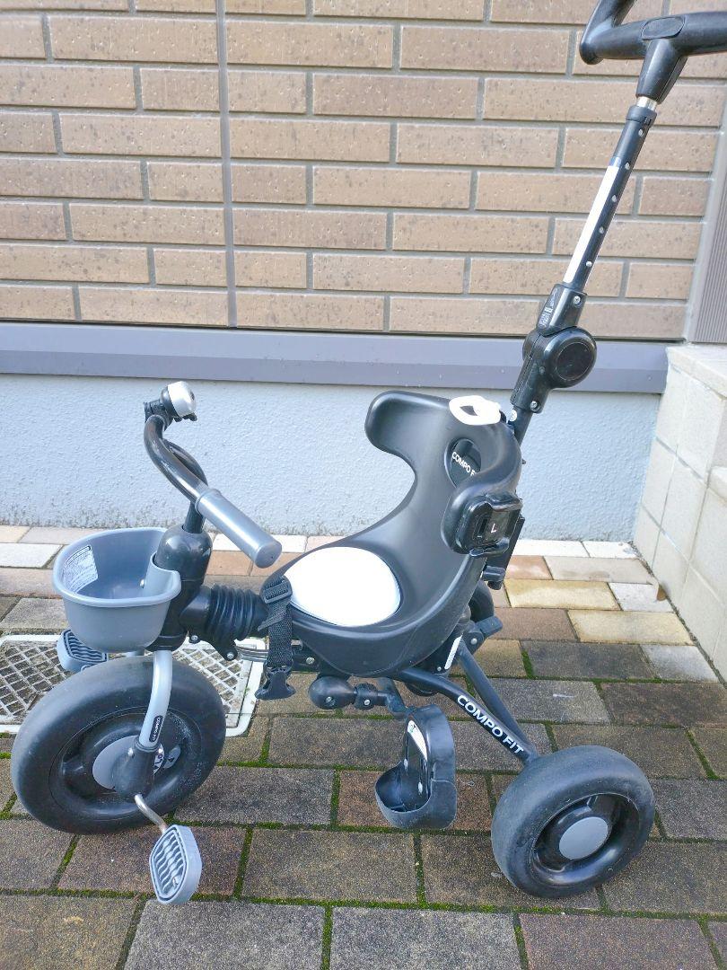 コンポフィット2 ides アイデス　三輪車 グレー 折り畳み 子ども ベビー