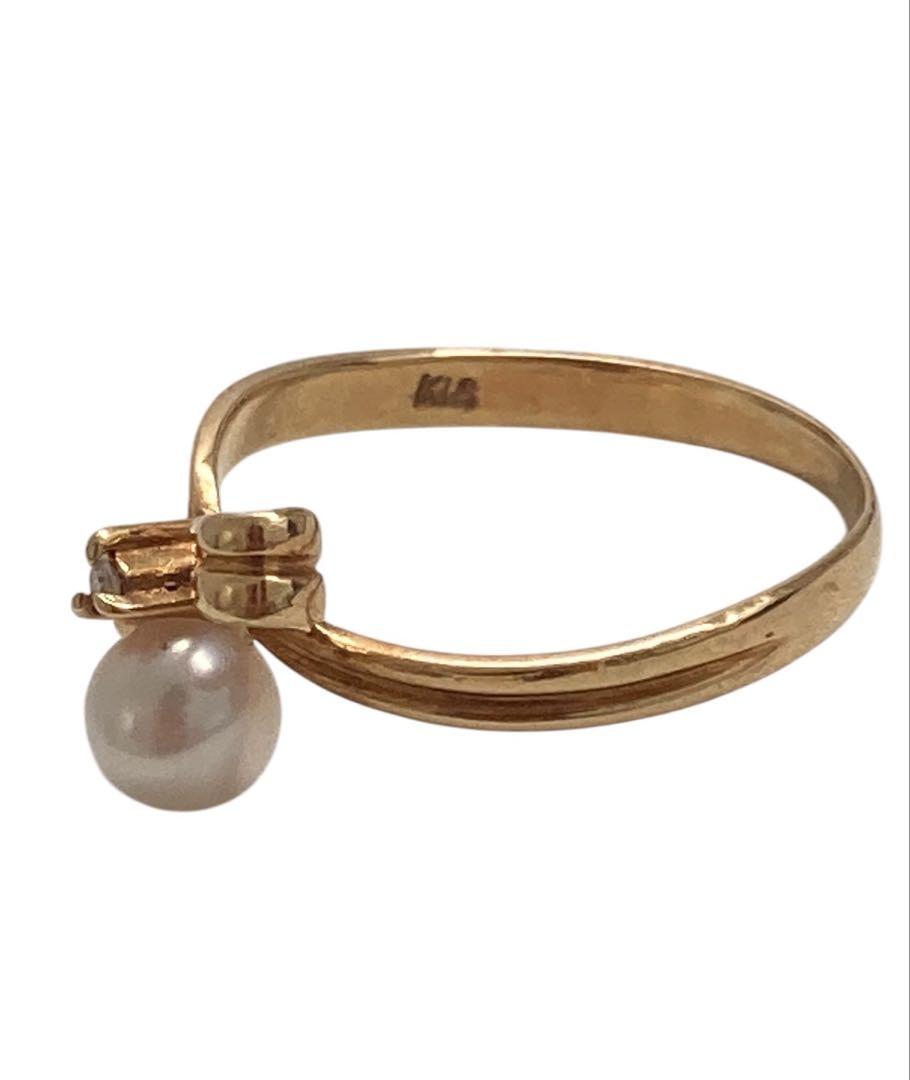 【NEW限定品】 約5号 リボンパールリング ゴールド K18 指輪 （O） レディース アクセサリー