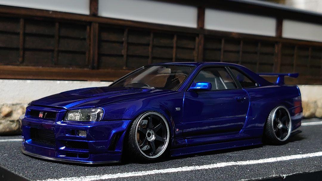 1/24 アオシマ スカイライン GT-R R34 完成品 Amazon.co.jp: アオシマ ザ☆チューンドカー 1/24 MCR BNR34