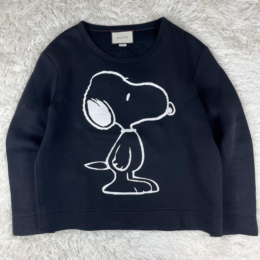 【レア】GUCCI スヌーピー コラボ タイガー 刺繍 スウェット 黒