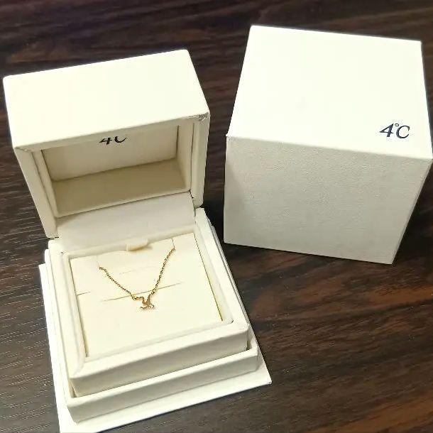 4℃ K10ピンクゴールド Yネックレス ダイヤモンド