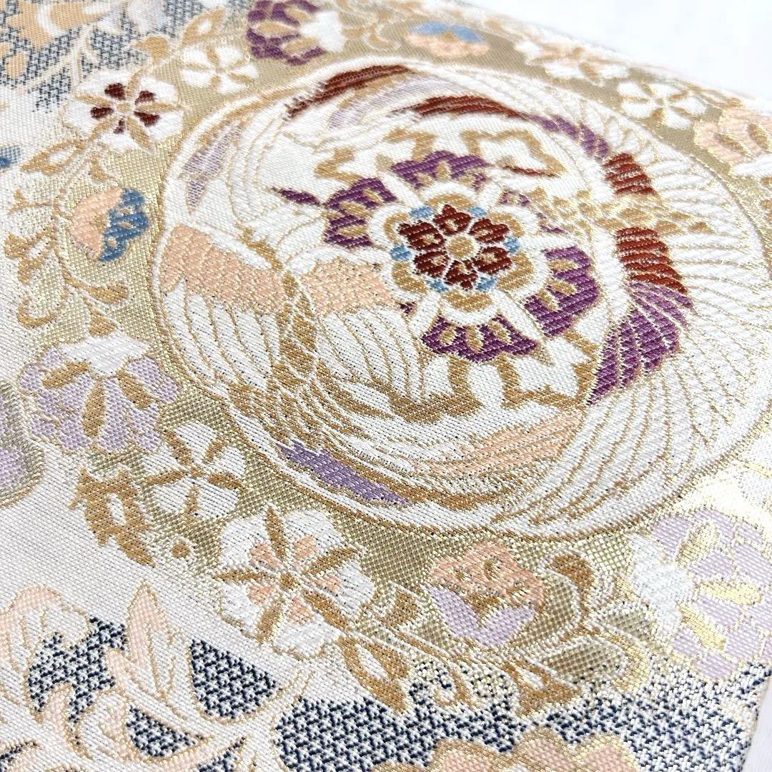 切取 華紋 鳳凰紋 松模様 袋帯 着物 093w p