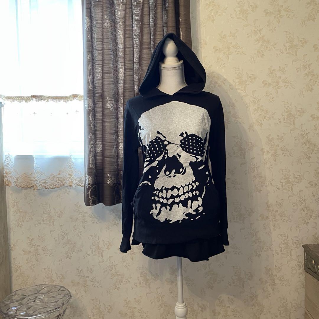 y2k 平成ギャル グランジロック☠️スタッズパーカー