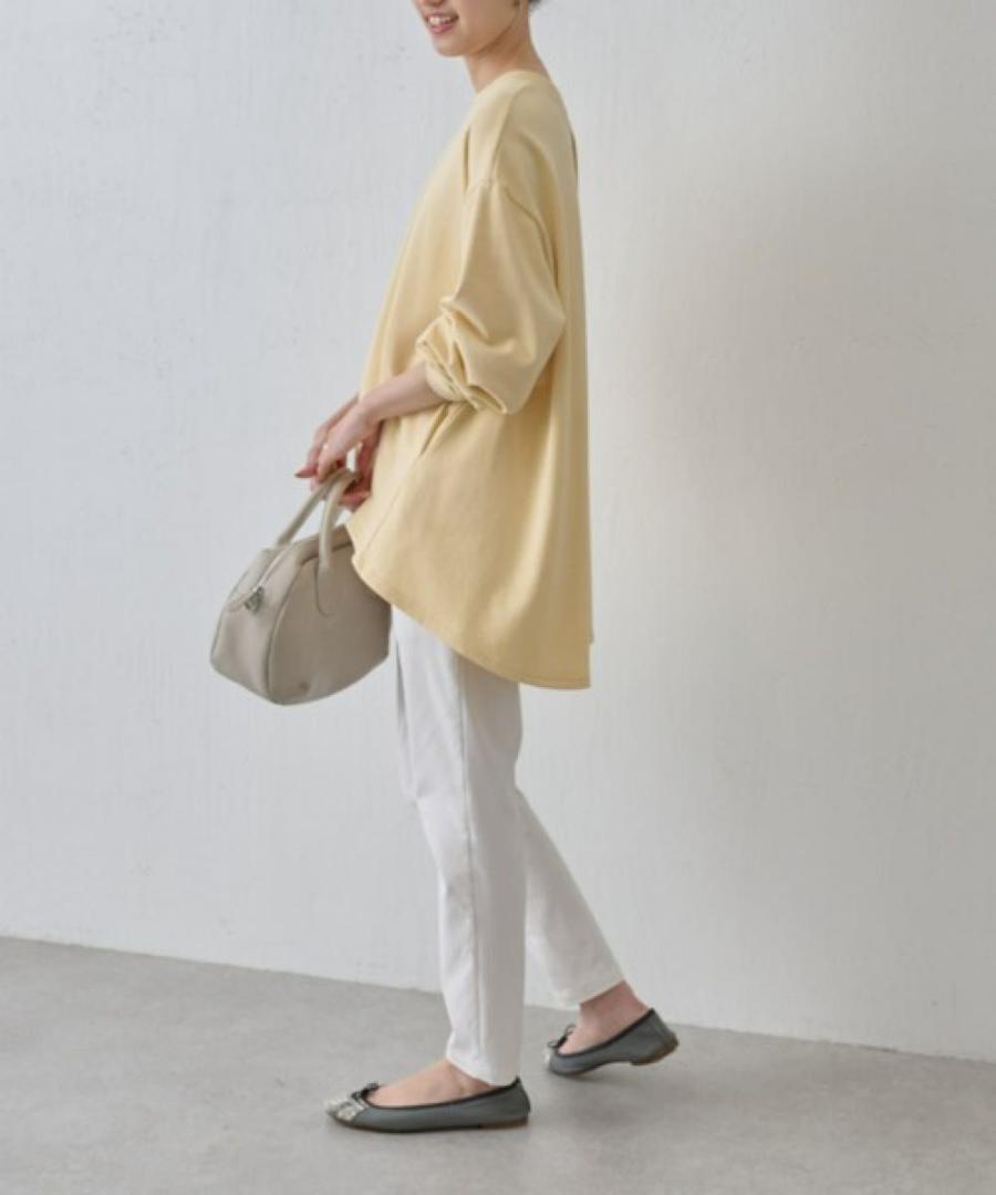 BEARDSLEY 後パールドットボタンカットソー イエロー ビアズリー 長袖 トップス BEARDSLEY 後パールドットボタンカットソー イエロー ビアズリー 長袖 トップス