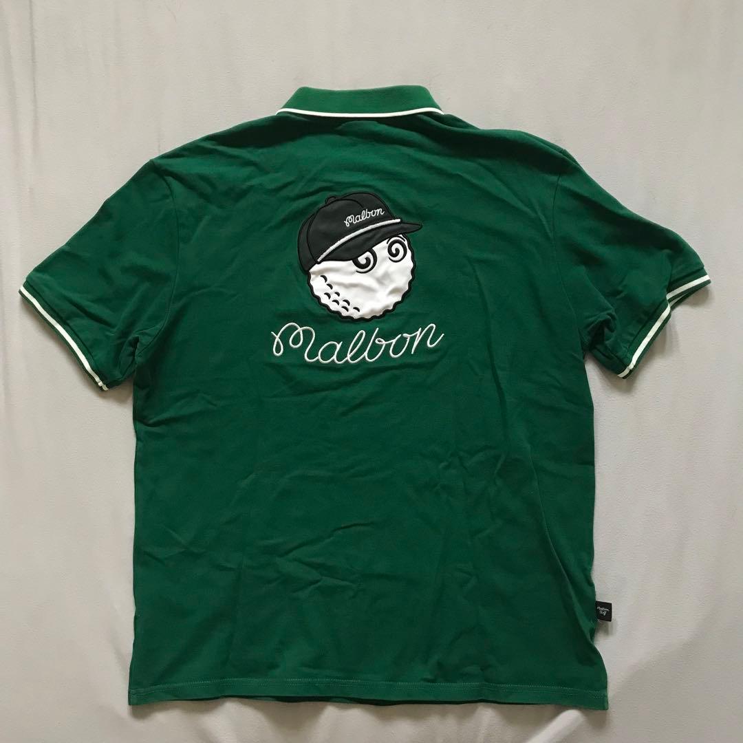 Malbon Golf グリーン ポロシャツ Malbon ポロシャツ Lサイズ ダーク