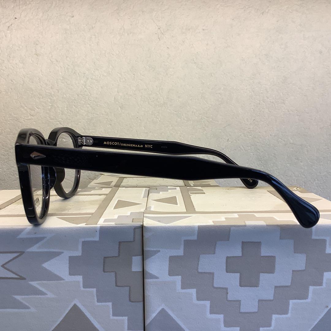 【カラーレンズ付・度付加算無】MOSCOT LEMTOSH 大きめ52サイズ　黒