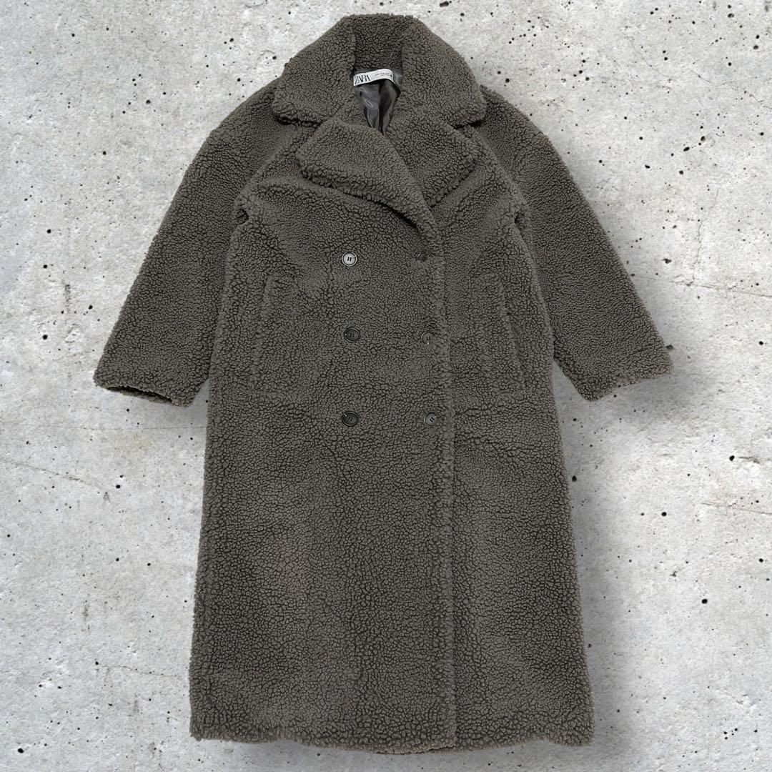 人気完売品】ZARA テディベアコート ロングコート ダブル