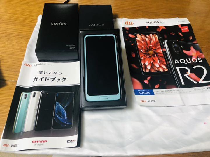 AQUOS R2 SHV42 ブルー　au SIM 解除済み
