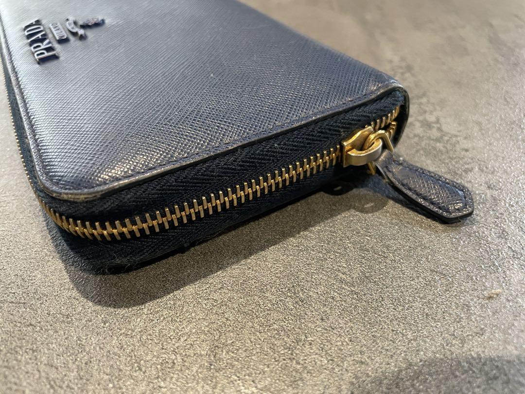 PRADA サフィアーノレザー 長財布 ネイビー - メルカリ
