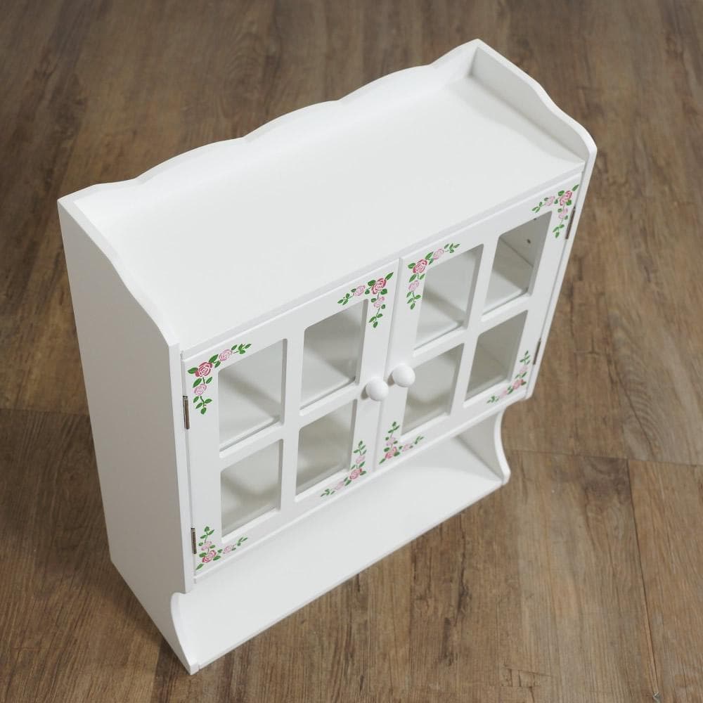 【新品】カントリー風　ローズペイント 調味料ラック カウンター上収納アウトレット