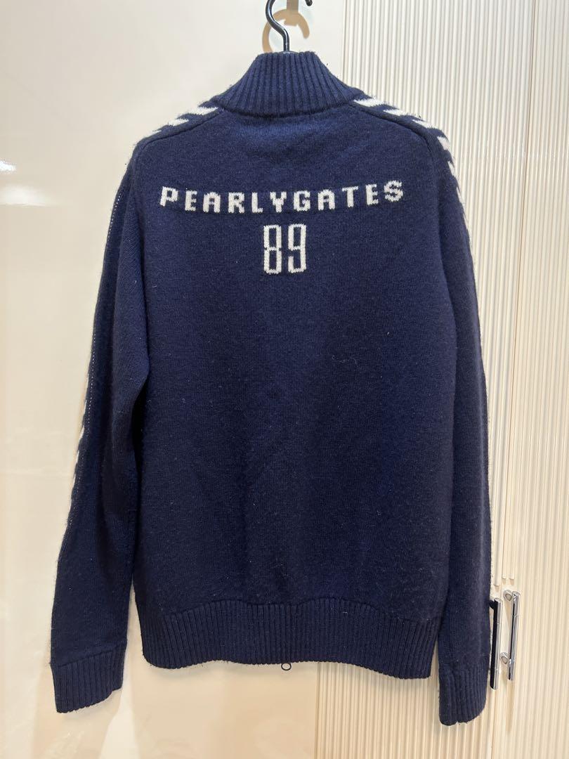 PEARLY GATES ジップアップセーター 青黒