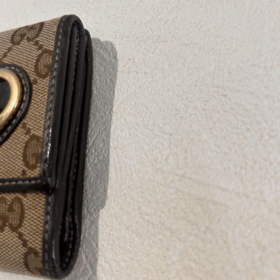 GUCCI グッチ ラブリーハート 二つ折り長財布 ハートモチーフ GG柄