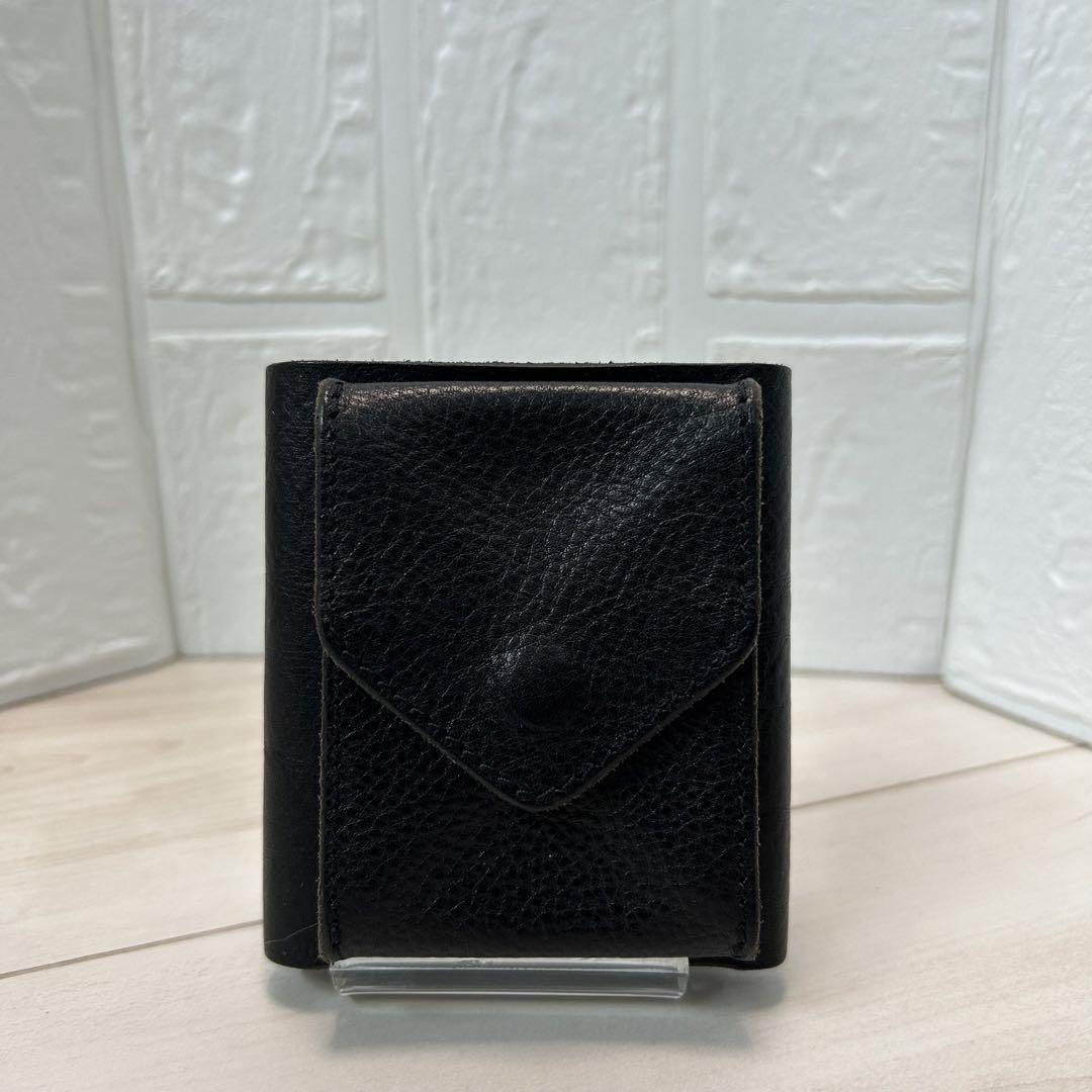 【使用2回美品】エンダースキーマ trifold wallet 黒　三つ折り財布