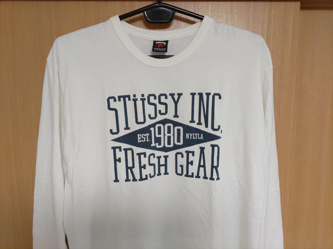 STUSSY白INC.FRESH GEAR長袖TシャツMサイズ紺色ロンＴネイビー