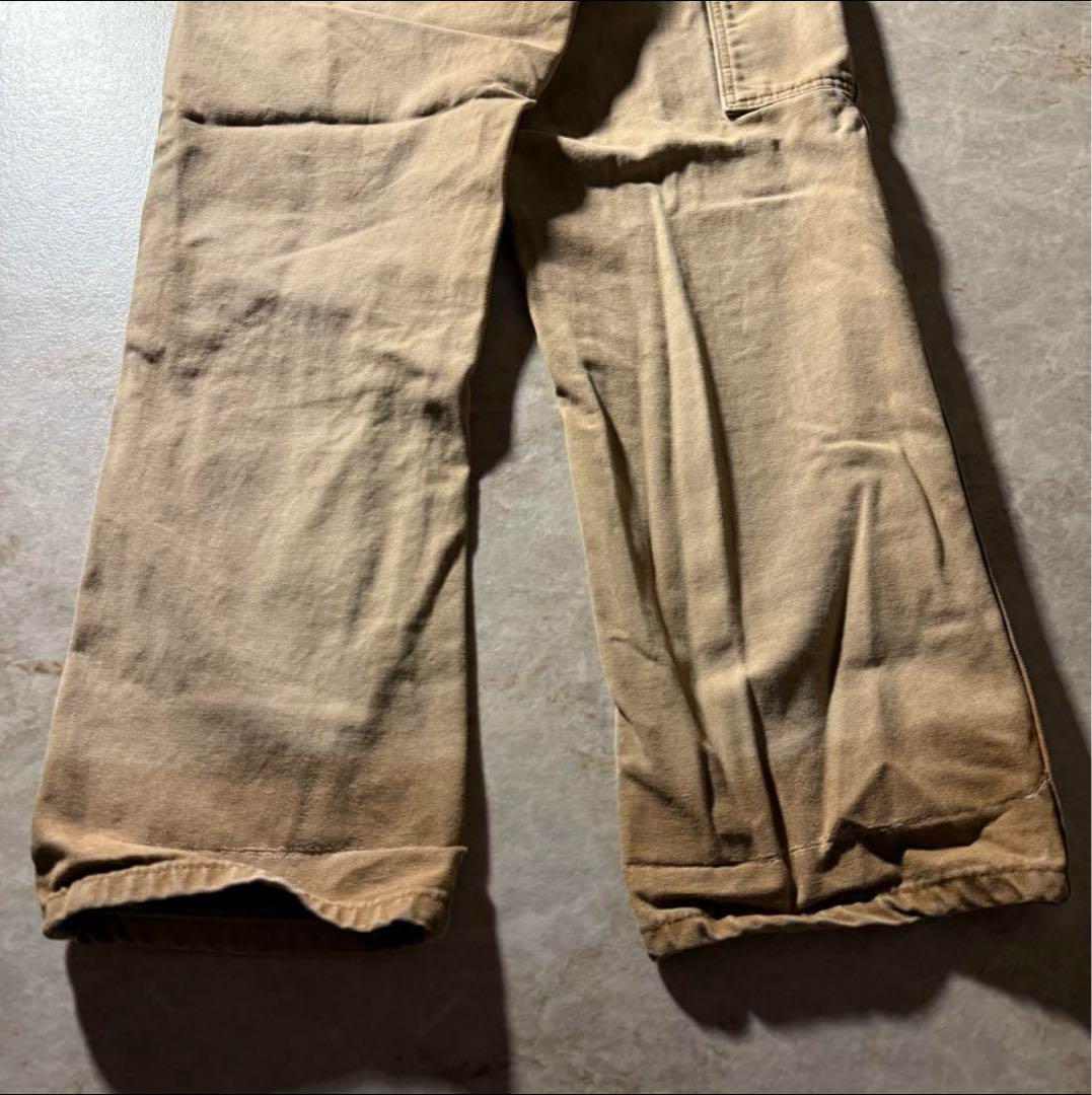 DickiesペインターワークパンツW32L32ブラウンベージュ古着フェード希少