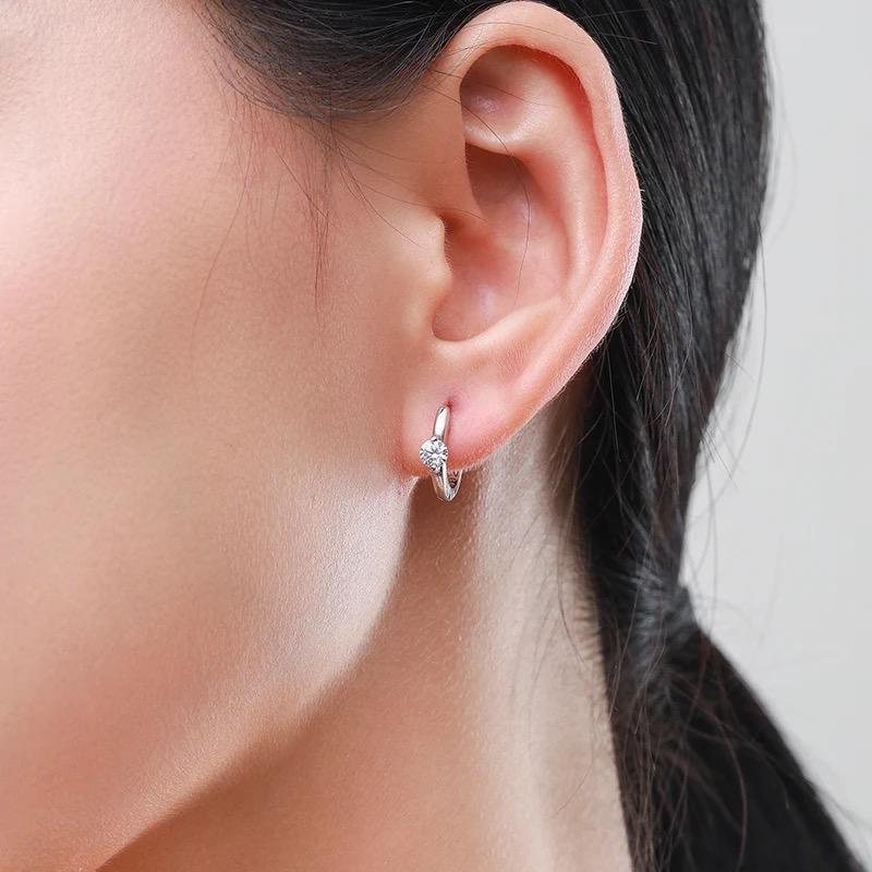 p006a【超高品質✧】1粒ダイヤリングピアス 参観日 オシャレ