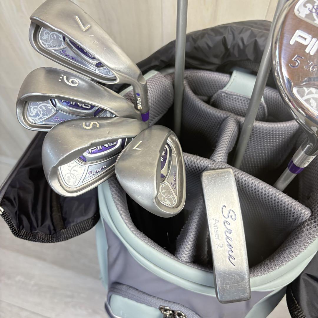 【レディース右】PING SERENE セリーヌ　レディースゴルフセット 初心者 ピン セリーヌ レディース クラブ セット ゴルフ 右利き 9本