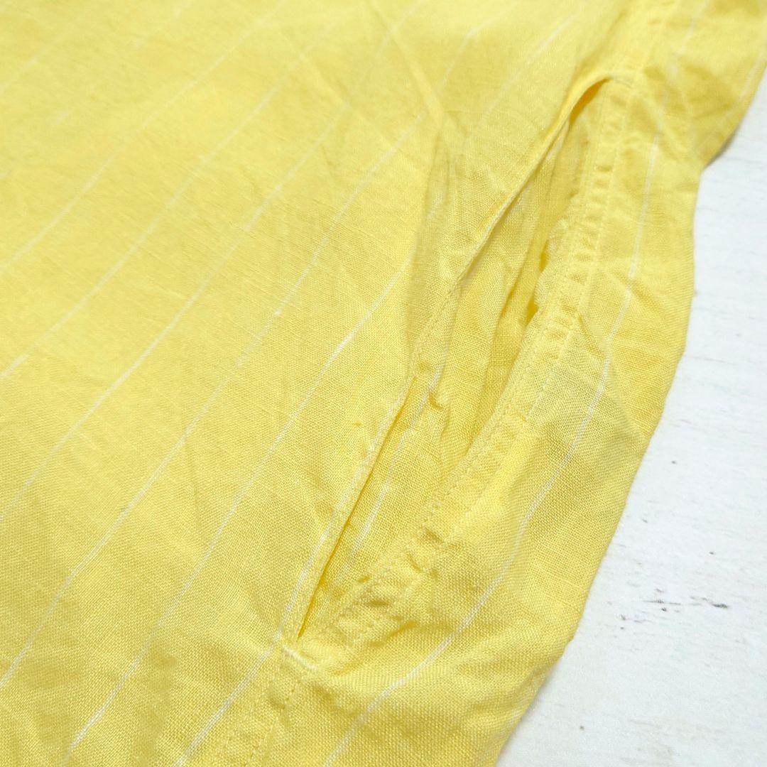 【専用出品】ジムフレックス リネン バンドカラー 長袖 シャツワンピース F