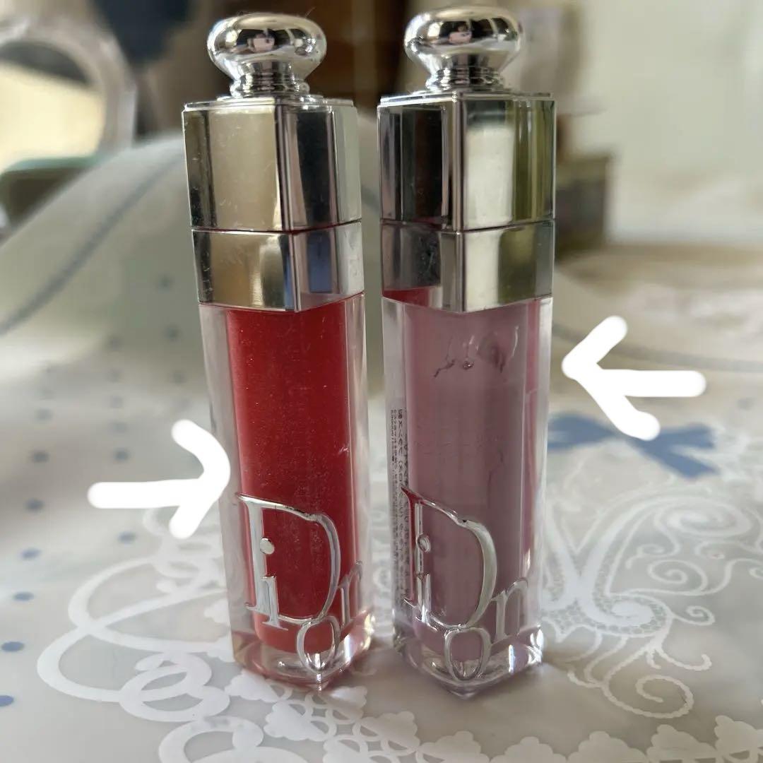 Dior リップグロス 2本セット レッド ピンク - メルカリ
