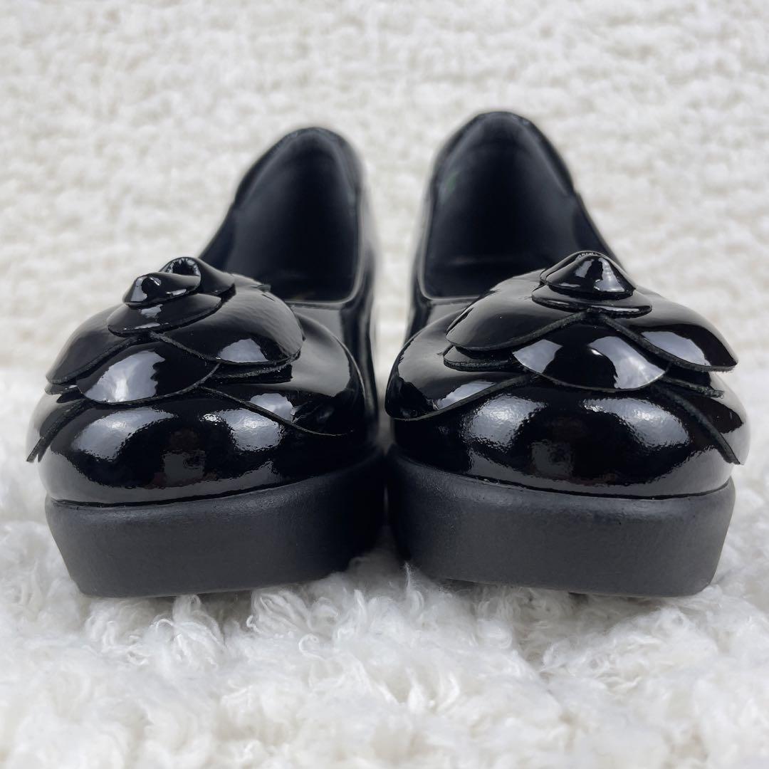 【極美品】ヒルズアベニュー エナメル バレエシューズ カメリア 21.5