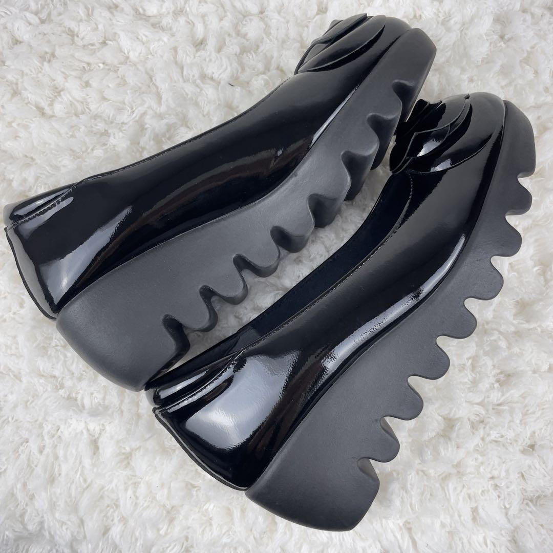 【極美品】ヒルズアベニュー エナメル バレエシューズ カメリア 21.5