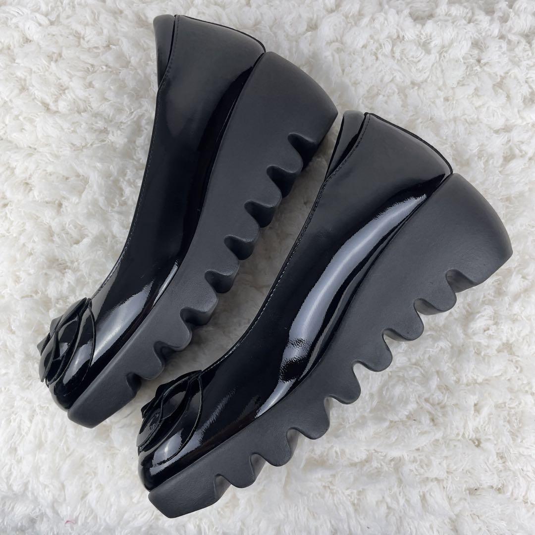 【極美品】ヒルズアベニュー エナメル バレエシューズ カメリア 21.5