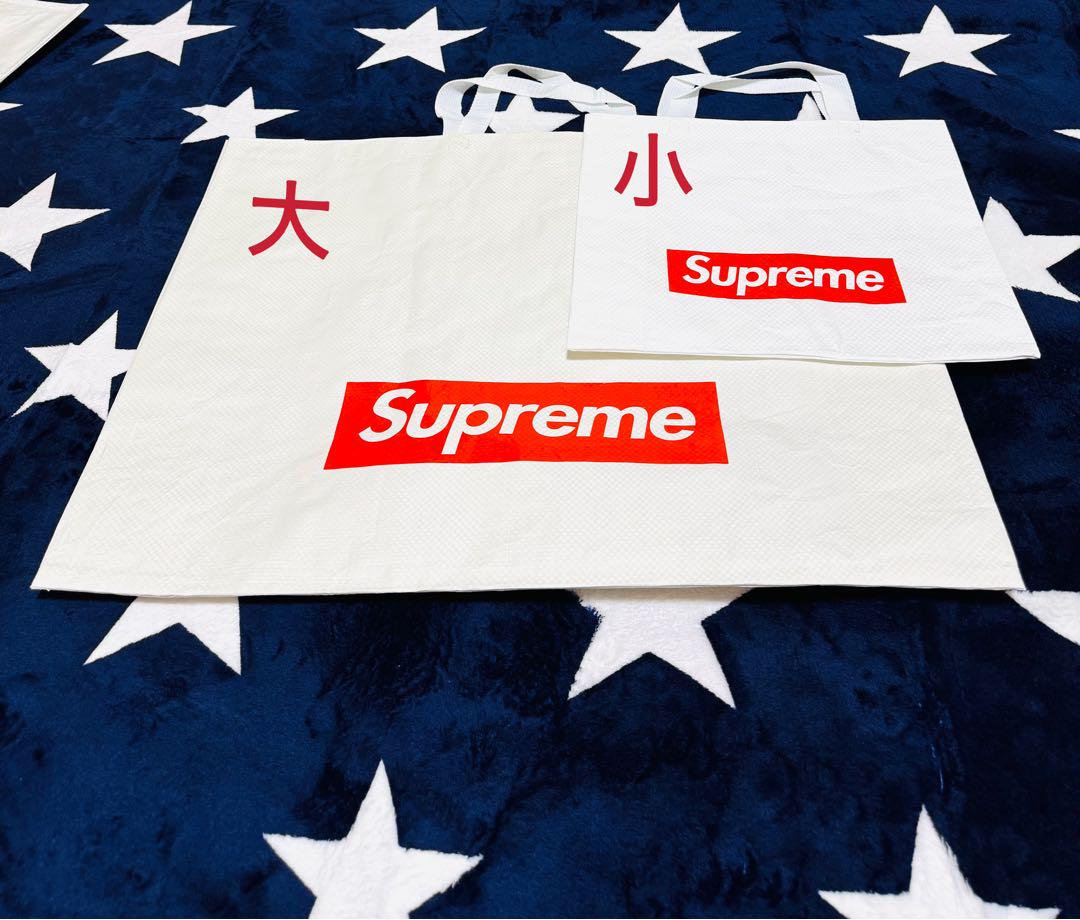 Supreme ショッパー ホワイト 2枚セット - メルカリ