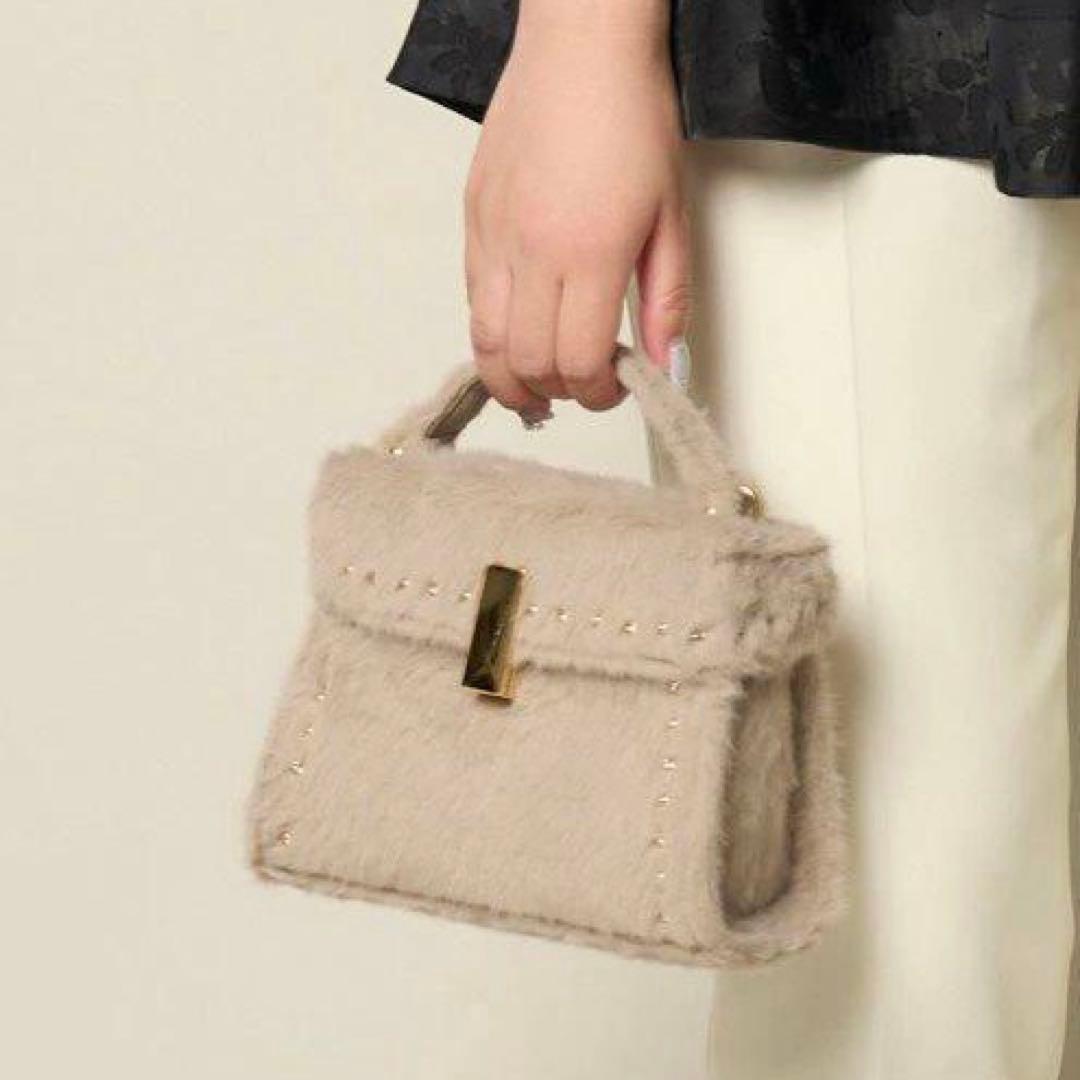 CELFORD ビジュースタッズファーポシェット モカ 2way