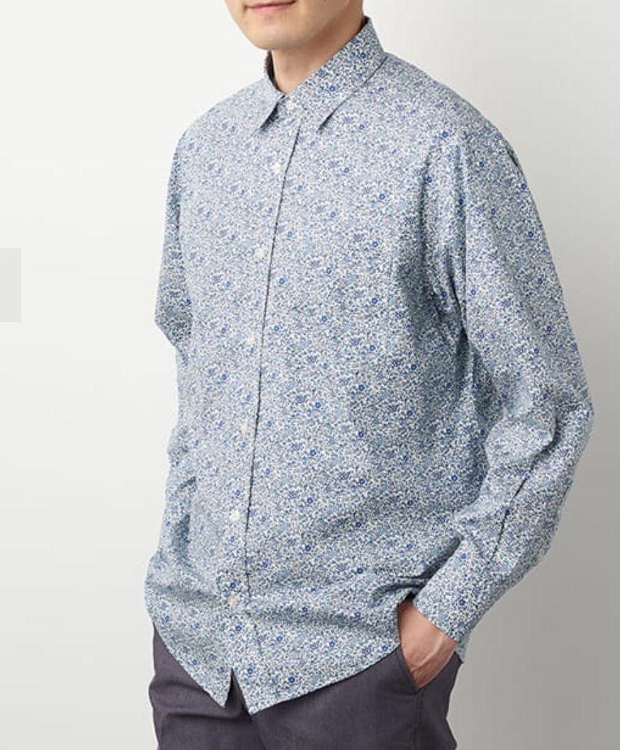 シンプルライフ・ LIBERTY FABRIC 小花柄プリント シャツ シンプルライフ・ LIBERTY FABRIC 小花柄プリント シャツファ