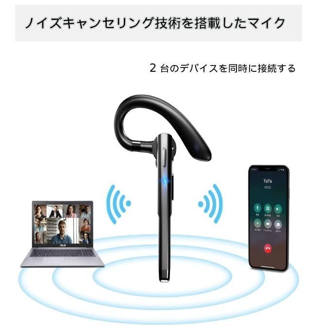 左右兼用❣運転中の通話はもちろんオンライン会議などに超最適♪❤片耳用☆イヤホン 左右兼用❣運転中の通話はもちろんオンライン会議などに超最適