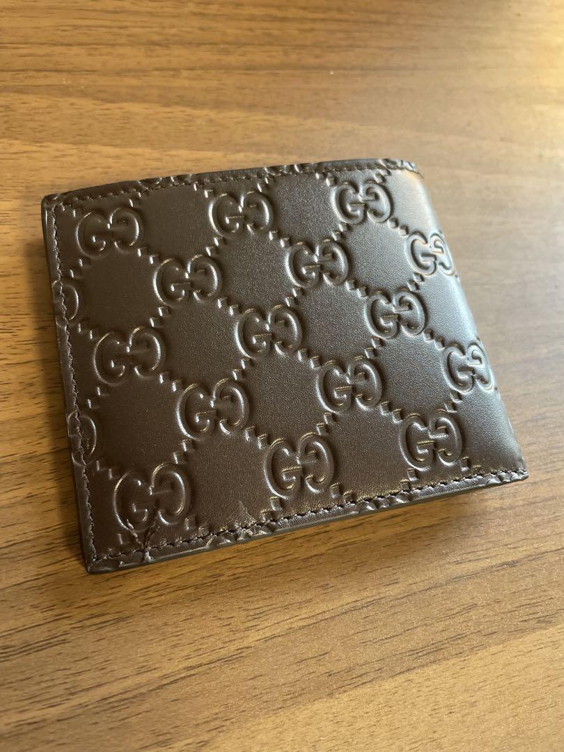グッチ GUCCI 財布 二つ折り メンズ グッチシマレザー ブラック