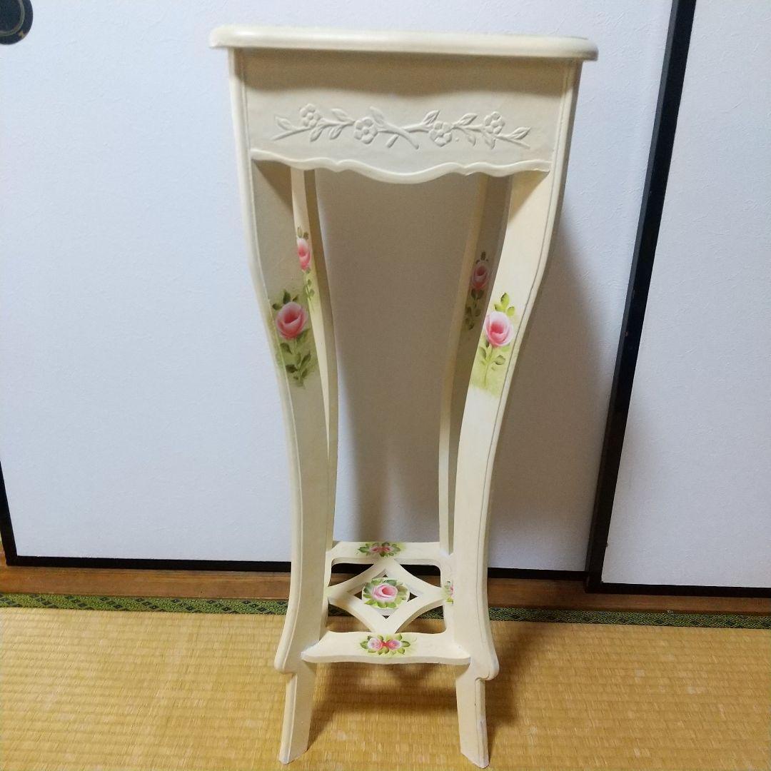 サイド木製テーブル カントリー 玄関テーブル 花台 電話台 アンティーク 姫系傷や汚れあり MARWIL-DEMENAGEMENTS_CH