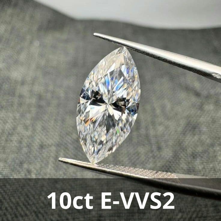 10.00ct E-VVS2マーキスラボグロウンダイヤモンド