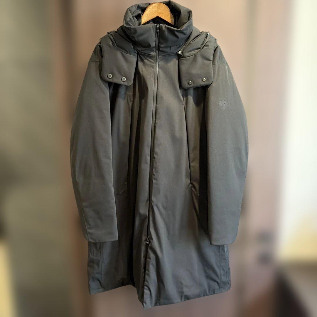 デサントオルテライン水沢ダウンLインビジブル ダウンコート黒ブラックL DESCENTE ALLTERRAIN