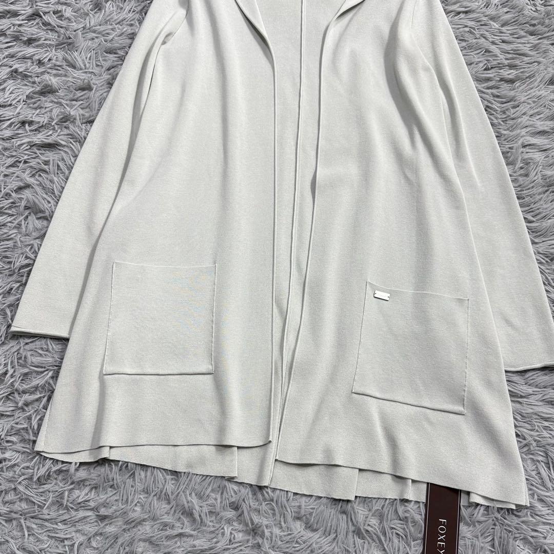 未使用級✨フォクシー 7.5万 フーディーカーディガン ミドル丈 羽織り ミント 未使用級✨フォクシー 7.5万 フーディーカーディガン ミドル丈 羽織り ミント
