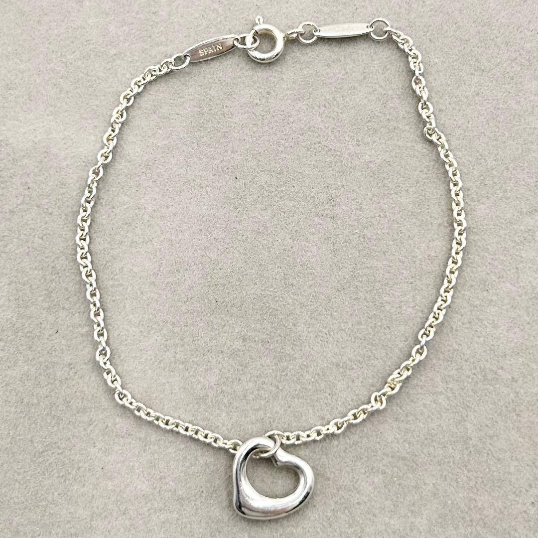 美品 Tiffany オープンハート ブレスレット シルバー925 ビンテージ