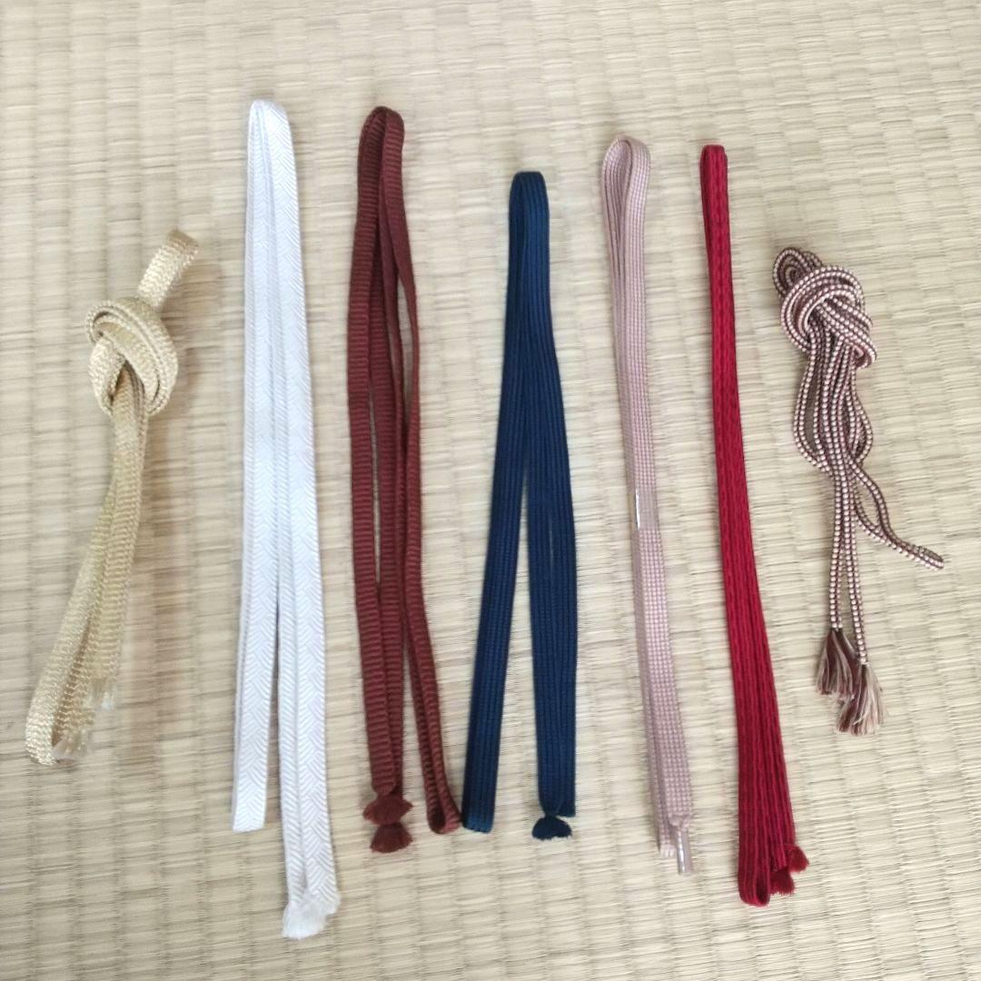 三分紐 飾り紐 七本セット 礼装 金 白 帯締め 着物 和装 浴衣 帯留